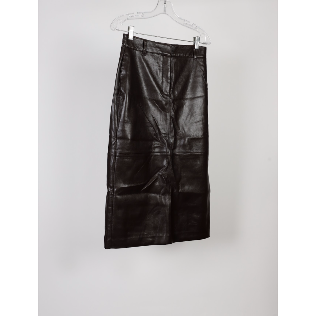 Babaton Brown Women’s Pleather Skirt